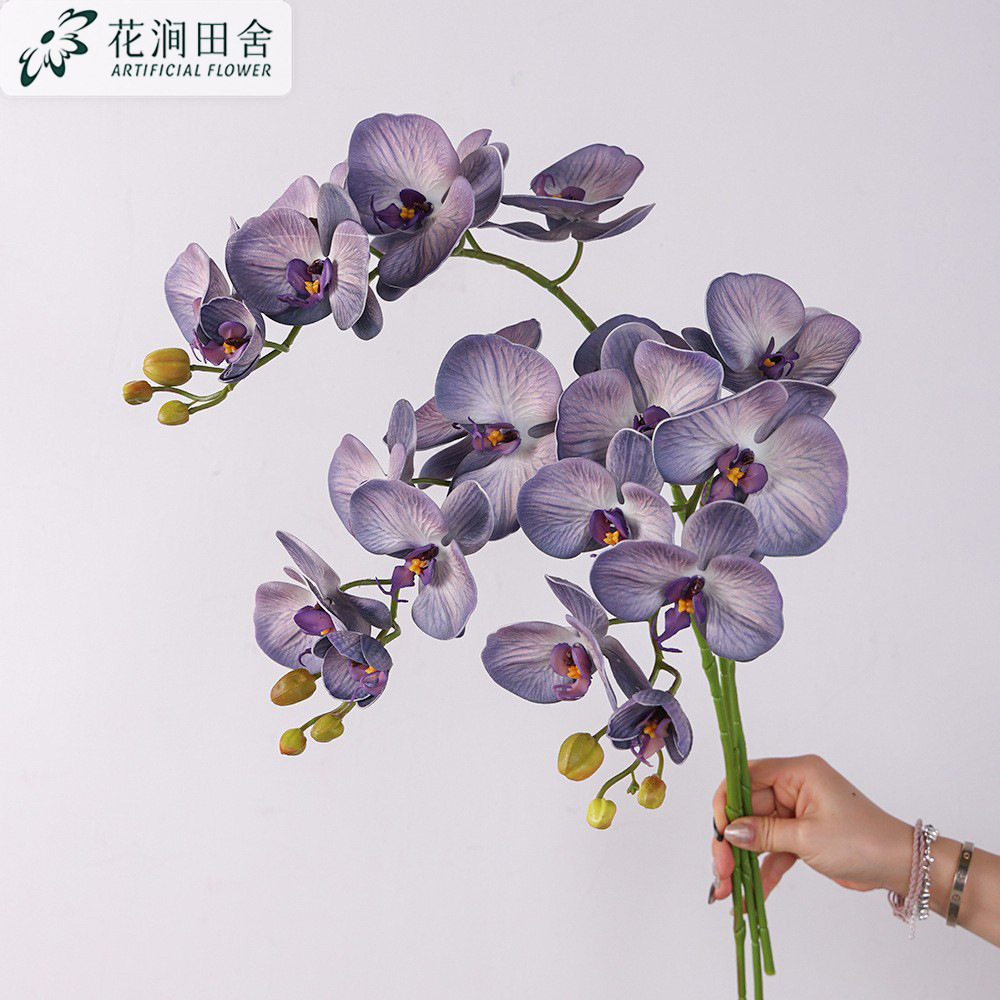 Dark Lavender Artificial Phalaenopsis Orchid Stem