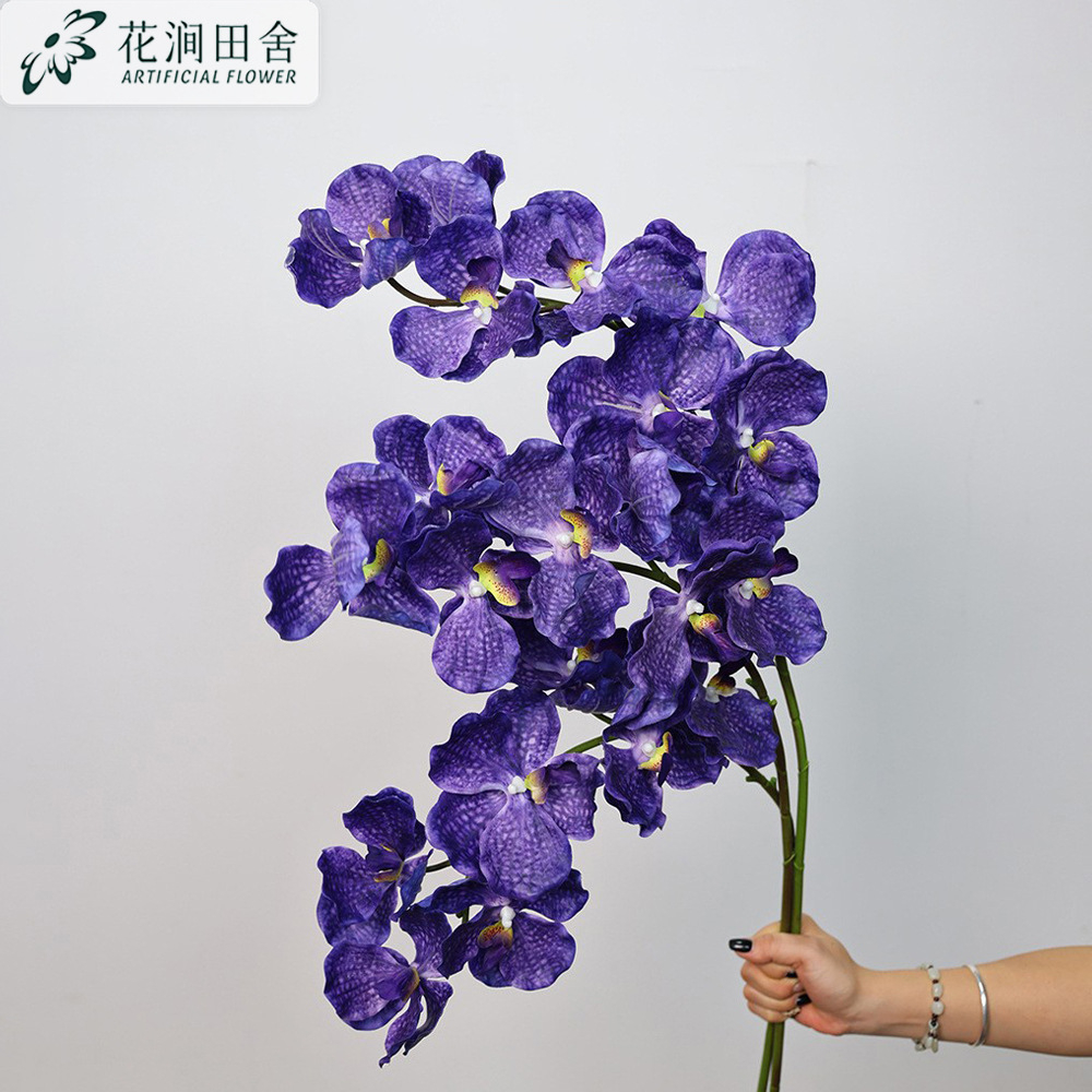 Dark Purple Artificial Vanda Orchid Stem