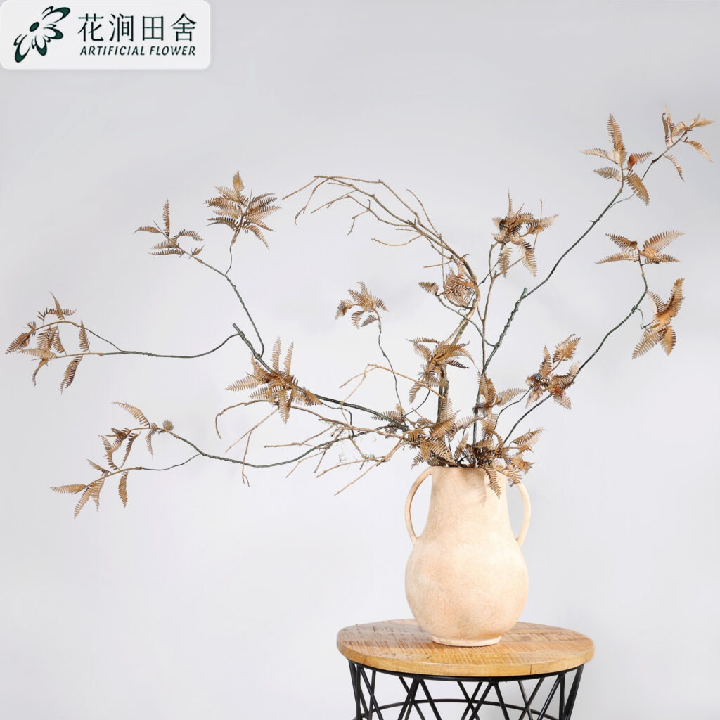 Dried Look Artificial Brown Fern Branch