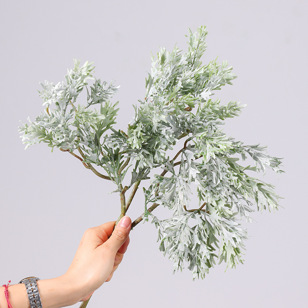 Frosted Artificial Dusty Miller Greenery Stems