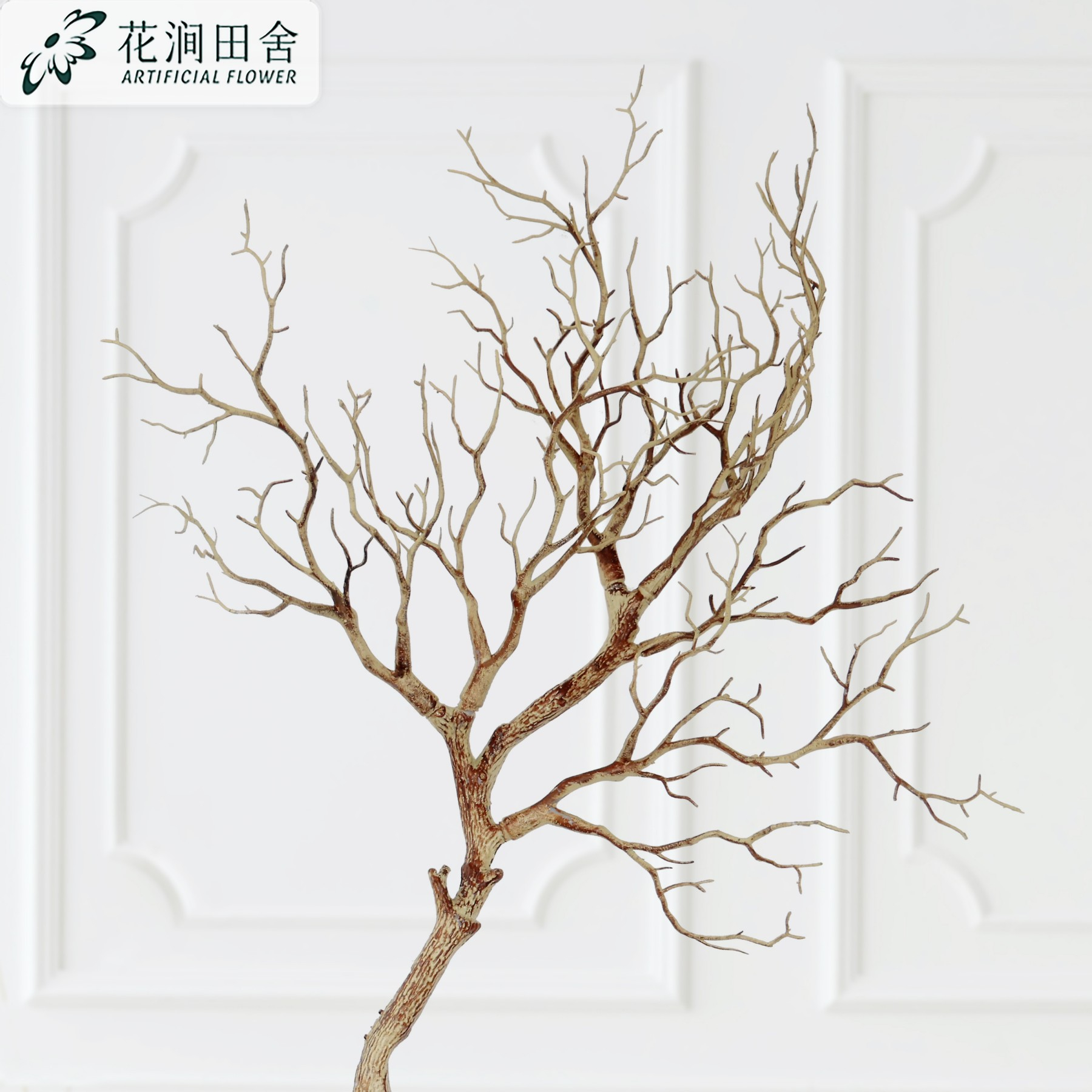 Natural dry bare artificial twig branches, bulk wholesale faux dead wood stems for floor vase, boho wedding & hotel lobby interior decor