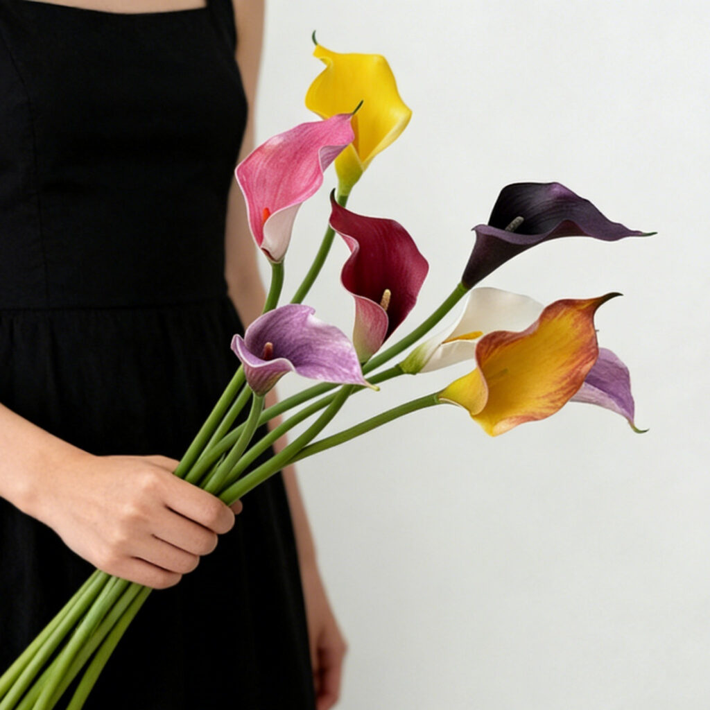 Multi-color Artificial Calla Lily Stems, Fake Calla Lily Flowers for Home Vase Arrangement