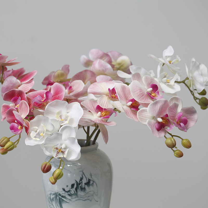 Real Touch Artificial Phalaenopsis Orchid Stem, Faux Moth Orchid Spray