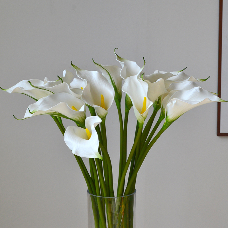 White Artificial Calla Lilies, Real Touch Faux White Calla Lily Stems