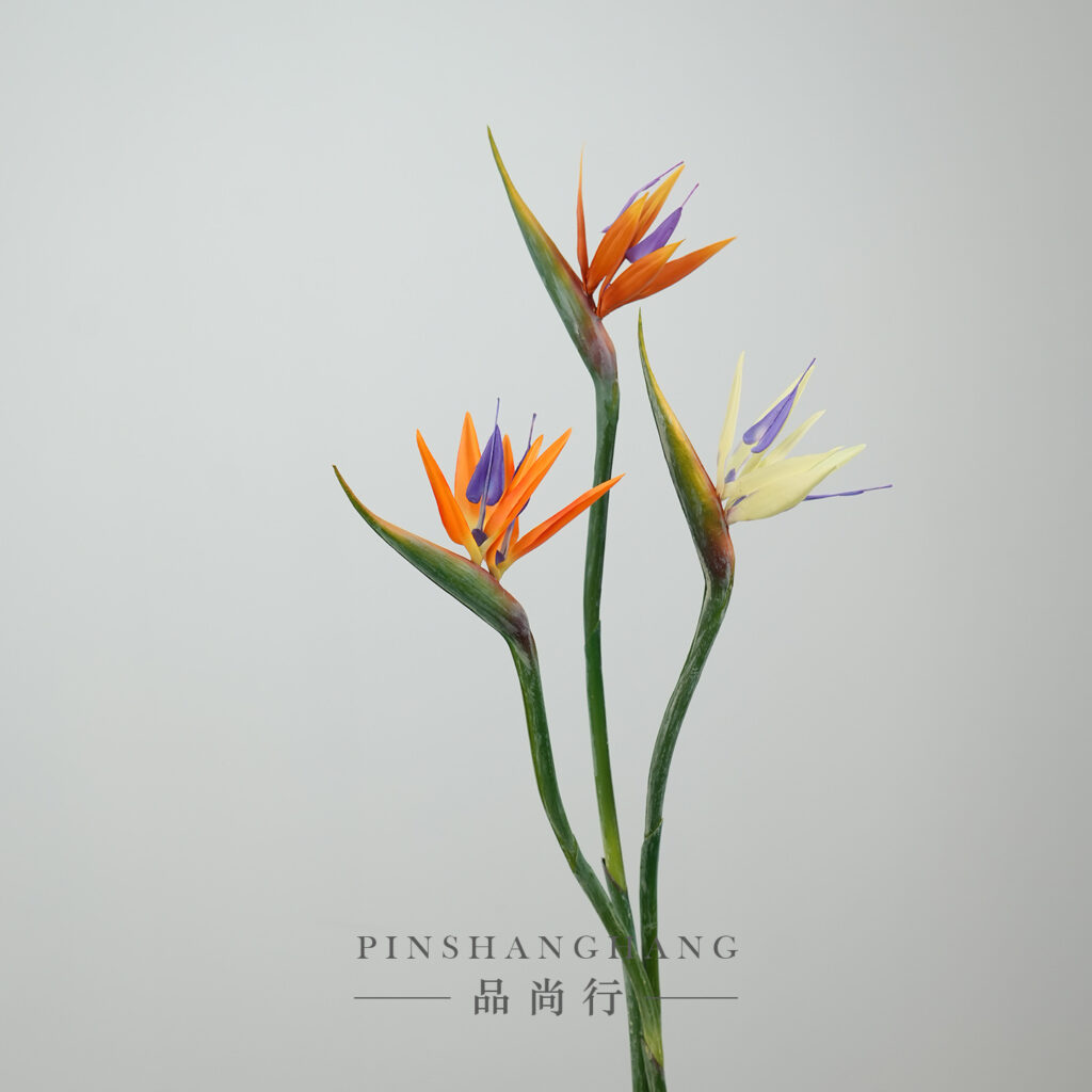 Artificial Bird of Paradise Flower Stem, Faux Strelitzia Real Touch Tropical Bloom