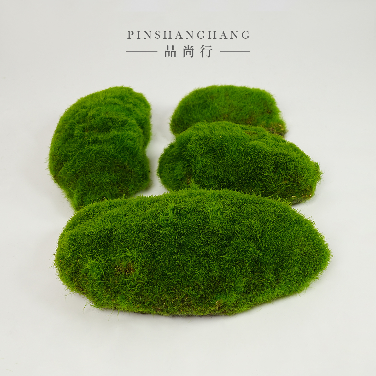 Artificial Green Moss Stones, Faux Moss Covered Rocks for Landscaping and Home Decor