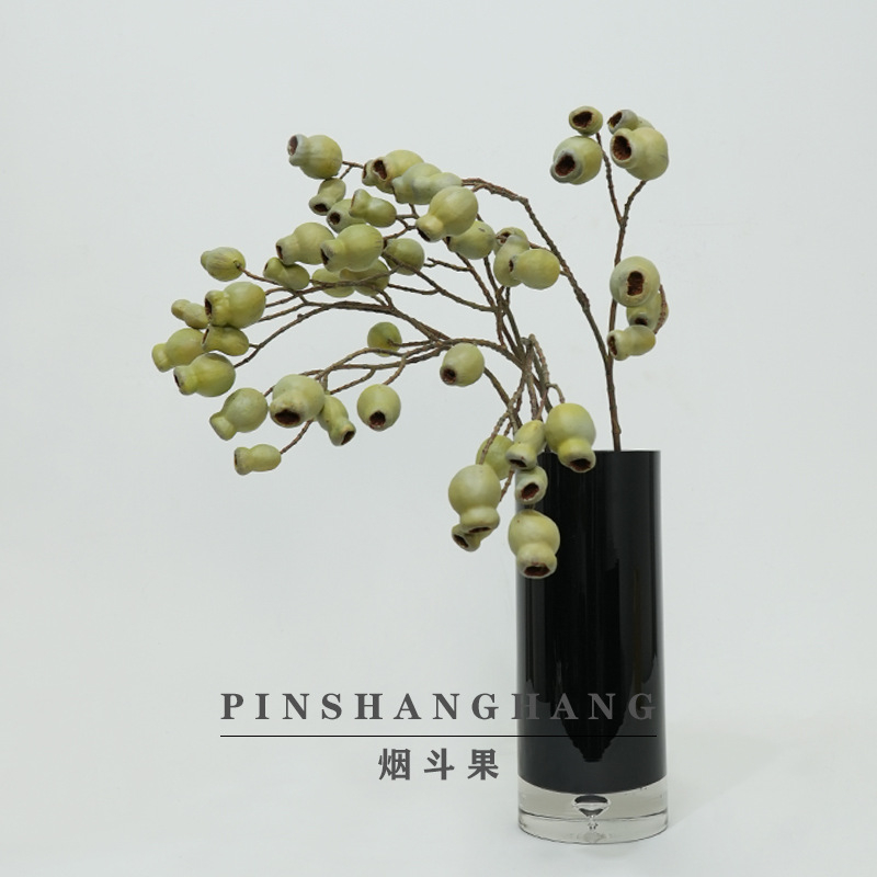 Artificial Pipe Tobacco Berry Branch, Faux Eucalyptus Berry Stem for Home Decor