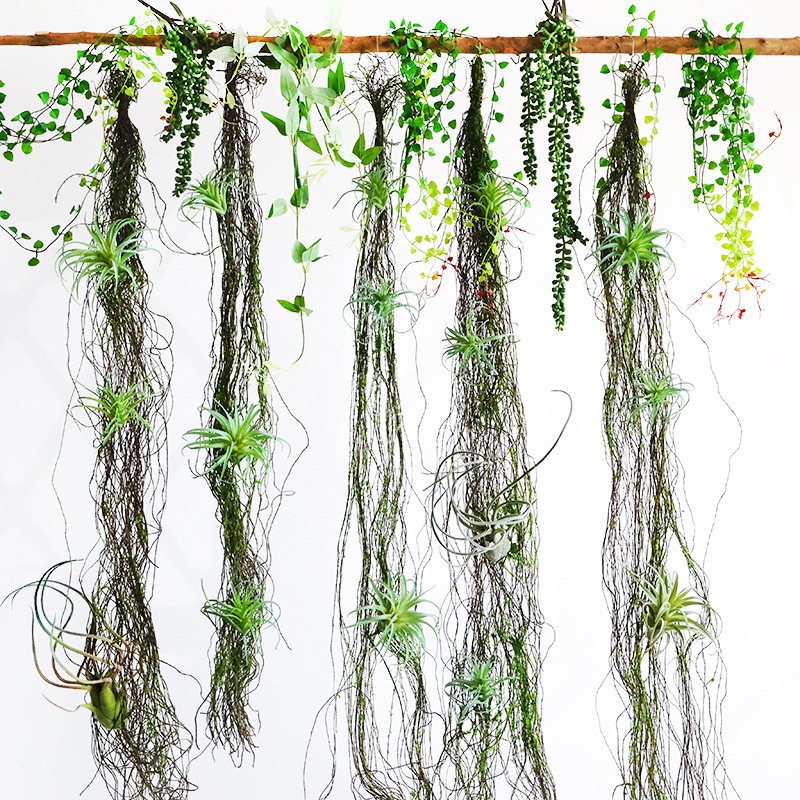 Artificial Hanging Air Plant Vine, Faux Tillandsia Wall Hanging Decor