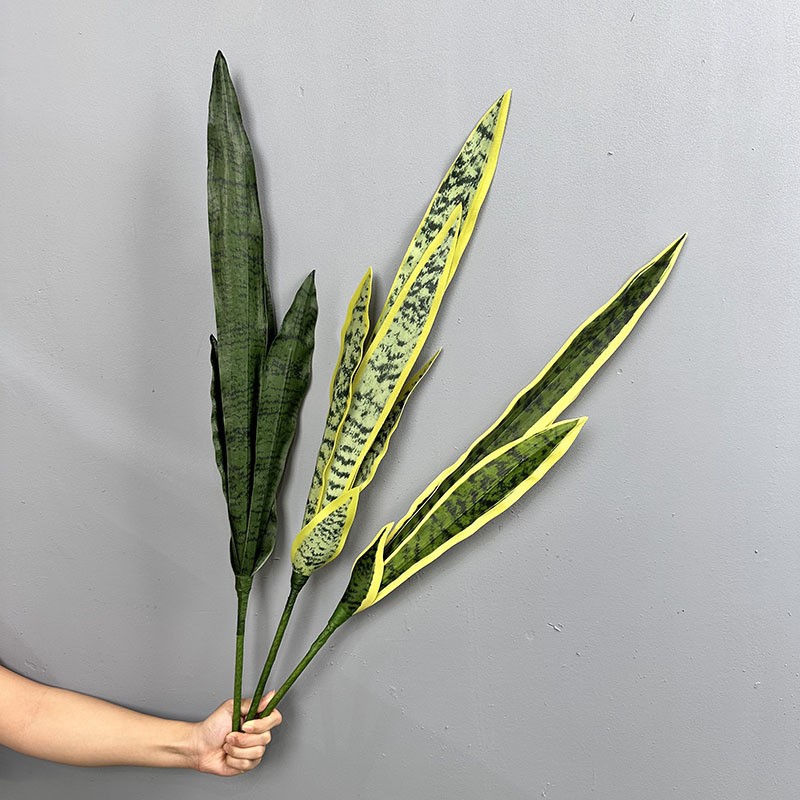 Artificial Snake Plant Leaf, Faux Sansevieria Greenery Stem
