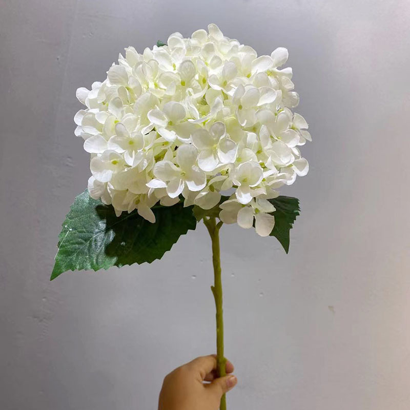 Artificial White Hydrangea Single Stem, Faux Wedding Flower
